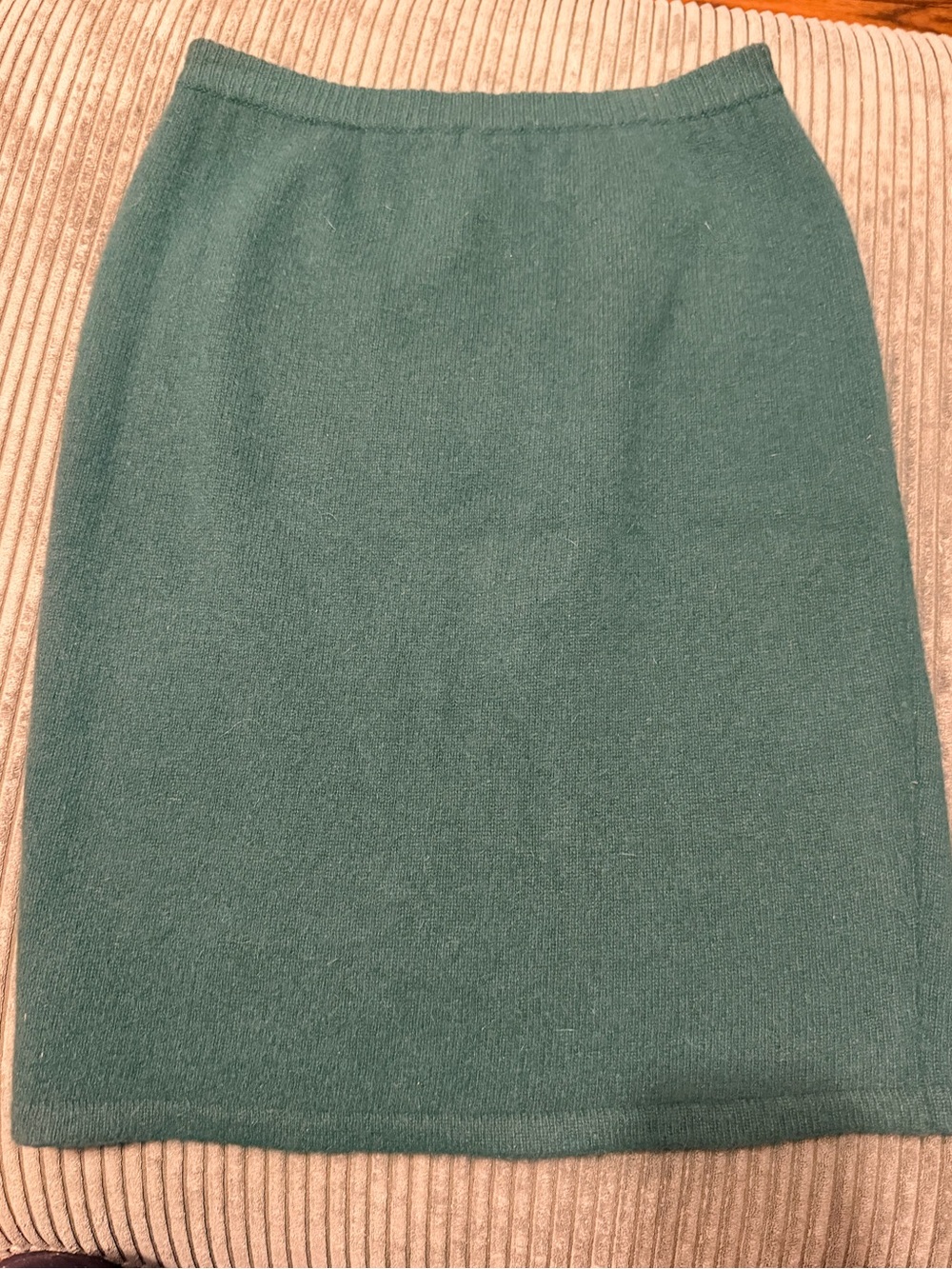 Vintage Liz Claiborne Angora Lambswool Knit Pencil Skirt - Forest Green Size S